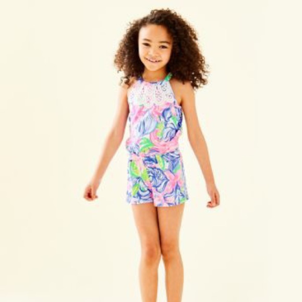 NWT Lily Pulitzer Girls Mini Pearl Romper